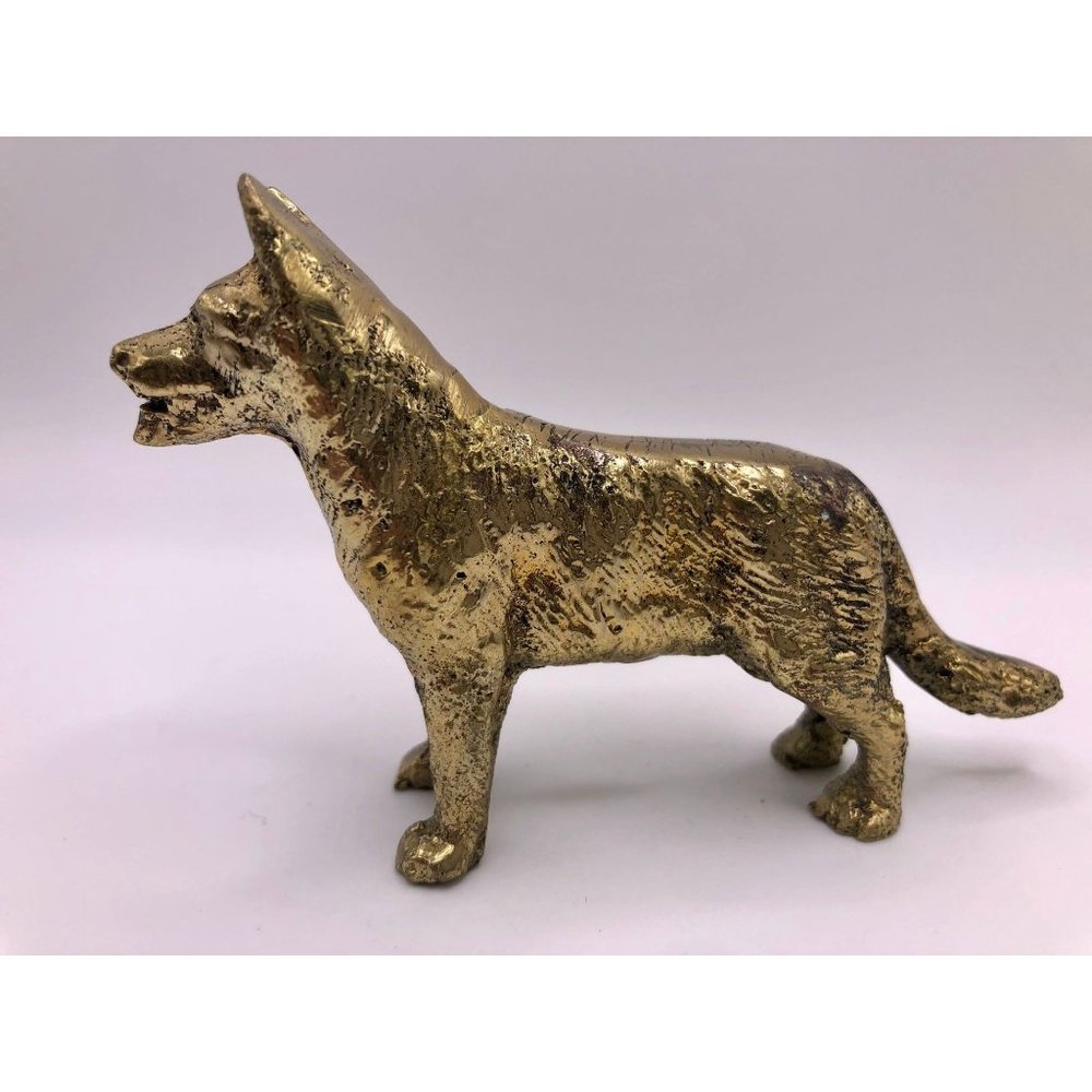 Vintage Brass German Shepard Figurine